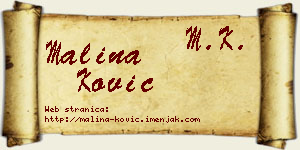 Malina Ković vizit kartica